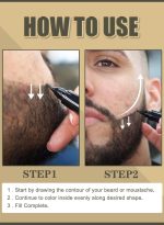 إيست مون قلم تعبئة اللحية للرجال، مجموعة أقلام تعبئة اللحية طويلة الأمد مع فرشاة وأداة مشط تصفيف اللحية تخلق مظهرًا طبيعيًا للحية والشارب والحاجبين - Image 9