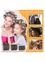 خاجول 39 قطعة من بكرات تجعيد الشعر مع مشابك، بكرة شعر سوداء مع ، بكرة شعر جامبو مع 12 قطعة مشابك على شكل منقار البطة للشعر الطويل والمتوسط والقصير الكثيف الكثيف - Image 6