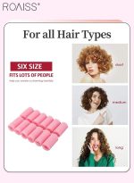 رويس 56 قطعة من لفافات الشعر بالإسفنج الناعمة لتجعيد الشعر أثناء النوم بأحجام متنوعة، أداة تجعيد الشعر المرنة مع مشط ذيل مدبب ومشط مزدوج الأطراف لتصفيف الشعر بنفسك - Image 4