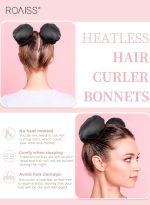 ⁦رويس مجموعة مكونة من 4 قطع من مجعد الشعر الخالي من الحرارة من الساتان، بكرات شعر لتجعيد الشعر بدون حرارة مع أغطية للشعر، وحزام رأس ناعم لتجعيد الشعر الطويل، ومجموعة للنوم طوال الليل (أسود)⁩ - الصورة ⁦3⁩