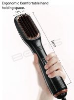 ⁦بيستيس  مجفف شعر احترافي 3 في 1 بقوة 1200 واط، سيراميك، 3 إعدادات للحرارة/سرعتين، مجفف شعر ومصفف شعر بخطوة واحدة - أسود⁩ - الصورة ⁦8⁩