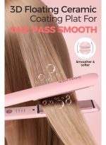 ⁦دوشر مملس شعر سيراميك جهاز فرد الشعر بألواح عائمة ثلاثية الأبعاد، حرارة حتى 230° مئوية مع إعدادات متعددة، جهد مزدوج، سلك دوار 2 متر، إيقاف تلقائي وضمان سنتين⁩ - الصورة ⁦3⁩