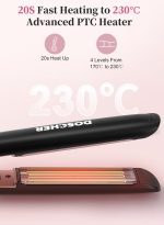 ⁦دوشر مملس فرد وتجعيد الشعر 2 في 1 مملس الشعر من السيراميك - 4 إعدادات للحرارة وتصل درجة حرارتها إلى 230 درجة مئوية مع وسادة سيليكون مقاومة للحرارة وقفازات⁩ - الصورة ⁦5⁩