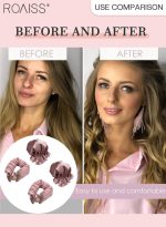 ⁦رويس مجموعة مكونة من 4 قطع من مجعد الشعر الخالي من الحرارة من الساتان، بكرات شعر لتجعيد الشعر بدون حرارة مع أغطية للشعر، وحزام رأس ناعم لتجعيد الشعر الطويل، ومجموعة للنوم طوال الليل (وردي)⁩ - الصورة ⁦2⁩