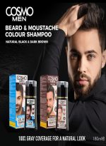 COSMO Dark Brown Beard Colour Shampoo Unisex 180ML - Image 3