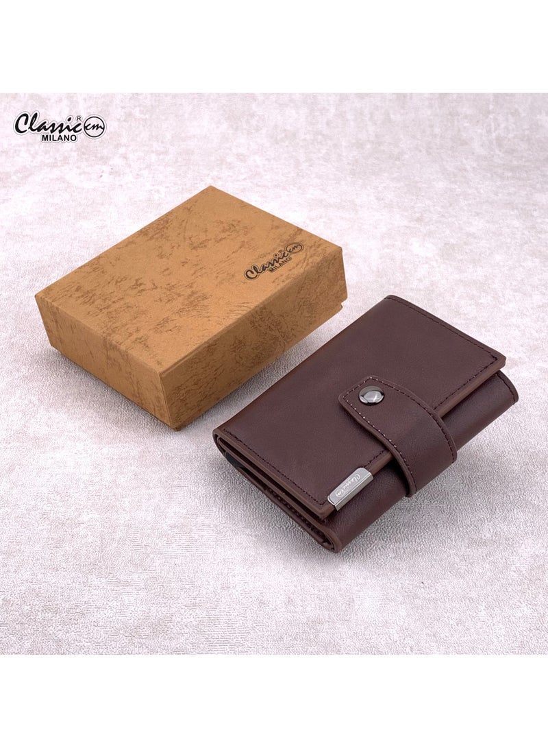 171b4133-7d57-4535-acdd-d5ca0472b324.jpg كلاسيك ميلانو محفظة كلاسيك ميلانو بحماية RFID للرجال والنساء - حامل بطاقات أوتوماتيكي بتصميم بوب أب - محفظة بطاقات آمنة ومدمجة للرجال - محفظة أنيقة للرجال والنساء - الصورة 1