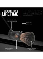 DEN OF MAN Jumbo 27mm Knot Premium Cruelty Free Imitation Badger Hair Shaving Brush, Soft & Ultra Absorbent Bristles For Smooth Shave, Real Rosewood Handle (Pack of 2) - Image 2
