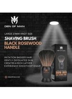 ⁦دن أوف مان فرشاة حلاقة شعر جامبو 27 مللي متر عقدة ممتازة خالية من القسوة تقليد بادجر شعيرات ناعمة فائقة الامتصاص لحلاقة ناعمة بمقبض من خشب الورد الحقيقي⁩ - الصورة ⁦2⁩