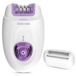 دوشر 2 في 1 آلة إزالة الشعر وآلة الحلاقة للنساء - منتجات إزالة الشعر مع بطارية قابلة لإعادة الشحن، مشط قابل للتعديل
