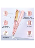 ⁦فازين فرد الشعر الاحترافية بلوحة عريضة 42 مم أيون سالب من التيتانيوم تسخين سريع لمدة 30 ثانية شاشة LED لدرجة الحرارة في الوقت الحقيقي جهد عريض 10 مستويات درجة حرارة قابلة للتعديل⁩ - الصورة ⁦7⁩