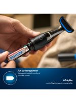 فيليبس ماكينة تشذيب شعر الجسم BG1024/16 من Philips | أداة تشذيب الجسم والفخذين المقاومة للماء | مشط ثنائي الاتجاه، نظام حماية للبشرة | مع بطارية AA الأسود / الأزرق - Image 5