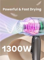 ⁦سوناشي مجفف شعر صغير قابل للطي للسفر أحمر/أسود أحمر وأسود⁩ - الصورة ⁦3⁩