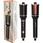 روك بو جهاز كيرلي لتجعيد أوتوماتيكي للشعر الطويل أسود أسود