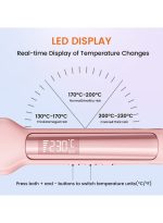 ⁦فازين فرد الشعر الاحترافية بلوحة عريضة 42 مم أيون سالب من التيتانيوم تسخين سريع لمدة 30 ثانية شاشة LED لدرجة الحرارة في الوقت الحقيقي جهد عريض 10 مستويات درجة حرارة قابلة للتعديل⁩ - الصورة ⁦6⁩
