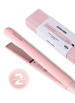 دوشر مملس شعر سيراميك جهاز فرد الشعر بألواح عائمة ثلاثية الأبعاد، حرارة حتى 230° مئوية مع إعدادات متعددة، جهد مزدوج، سلك دوار 2 متر، إيقاف تلقائي وضمان سنتين