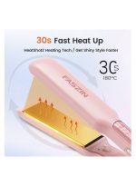 ⁦فازين فرد الشعر الاحترافية بلوحة عريضة 42 مم أيون سالب من التيتانيوم تسخين سريع لمدة 30 ثانية شاشة LED لدرجة الحرارة في الوقت الحقيقي جهد عريض 10 مستويات درجة حرارة قابلة للتعديل⁩ - الصورة ⁦3⁩