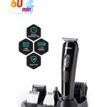 جيباس مجموعة العناية القابلة لإعادة الشحن 11 في 1، ماكينة تشذيب الشعر/الخبز/الأنف/الأذن/الجسم | 5 رؤوس قابلة للتغيير | بطارية ليثيوم أيون | 60 دقيقة وقت العمل | شاشة LED | 4 أمشاط مرفقة أسود/فضي أسود/فضي