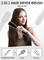 ⁦بيستيس  مجفف شعر احترافي 3 في 1 بقوة 1200 واط، سيراميك، 3 إعدادات للحرارة/سرعتين، مجفف شعر ومصفف شعر بخطوة واحدة - أسود⁩ - الصورة ⁦5⁩