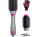 كينسي بيوتي فرشاة الساخن 4 في 1، فرشاة تجفيف كهربائية برأسين، 1200 واط، مصفف الشعر، يجعل شعرك ناعمًا