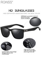 ⁦رويس نظارة شمسية مربعة مستقطبة رجالية، نظارة الشمس الواقية من الأشعة فوق البنفسجية 400 بإطار PC، ظلال شمس مضادة للوهج عصرية للرجال مناسبة للقيادة وصيد الأسماك والسفر، 61 مم⁩ - الصورة ⁦6⁩