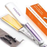 فازين فرد الشعر الاحترافية بلوحة عريضة 42 مم أيون سالب من التيتانيوم تسخين سريع لمدة 30 ثانية، شاشة LED لدرجة الحرارة في الوقت الحقيقي جهد عريض 10 مستويات درجة حرارة قابلة للتعديل