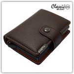 كلاسيك ميلانو محفظة كلاسيك ميلانو بحماية RFID للرجال والنساء - حامل بطاقات أوتوماتيكي بتصميم بوب أب - محفظة بطاقات آمنة ومدمجة للرجال - محفظة أنيقة للرجال والنساء