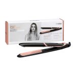 بيبي ليس مكواة تمليس الشعر بيبيليس مع تسخين سريع وألواح مغطاة بالسيراميك والتورمالين، 6 إعدادات حرارة رقمية من 140°C إلى 235°C، تحكم في التجعد بتقنية الأيونات وإيقاف التشغيل التلقائي – باللون الأسود. أسود