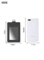 ⁦رويس حافظة محفظة جلدية لحمل بطاقات الهوية للجنسين مع حبل / حزام إضافي بكرة شارة قابلة للسحب و 3 فتحات لبطاقات العمل / المدرسة أسود⁩ - الصورة ⁦5⁩