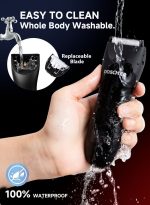 ⁦دوشر مكينه حلاقه مناطق حساسه للرجال، ماكينة تشذيب الجسم آمنة قابلة لإعادة الشحن للاستخدام الجاف/الرطب⁩ - الصورة ⁦2⁩