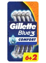 طقم شفرات حلاقة بلو 3 كومفورت من 8 قطع أزرق / فضي