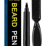 إيست مون قلم تعبئة اللحية للرجال، مجموعة أقلام تعبئة اللحية طويلة الأمد مع فرشاة وأداة مشط تصفيف اللحية تخلق مظهرًا طبيعيًا للحية والشارب والحاجبين