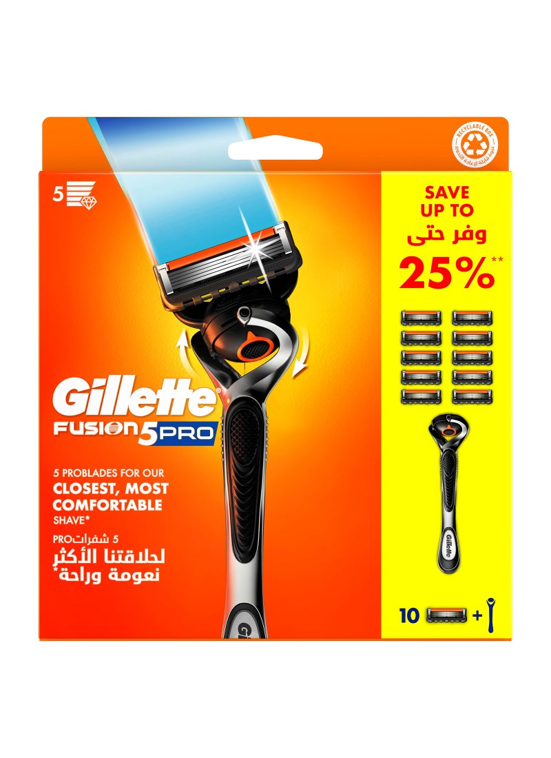 6019294b-58a2-4f49-9227-06db56f5d98f.jpg مقبض برو جلايد مع 10 شفرات - Image 1