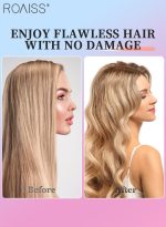 رويس أداة تجعيد الشعر بدون حرارة من الساتان، حلقة تجعيد الشعر بدون حرارة مكونة من 8 قطع مع أشرطة للشعر ومشابك وحزام غسيل الوجه ومشط وأدوات تجعيد الشعر للنساء ذوات الشعر الطويل، مجموعة أدوات تصفيف الشعر - Image 2