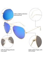 chixing نظارات شمسية للرجال والنساء، عدسات مستقطبة بمرآة معدنية، حماية من الأشعة فوق البنفسجية 400 - Image 3