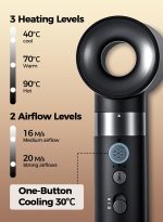 ⁦دوشر استشوار شعر احترافي 7 في 1 مع مجفف شعر وفرشاة هواء ساخن وعصا تجعيد وملحقات ديفيوزر لفير الشعر يحقق نتائج صالون في المنزل⁩ - الصورة ⁦2⁩