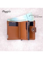 ⁦كلاسيك ميلانو محفظة كلاسيك ميلانو بحماية RFID للرجال والنساء - حامل بطاقات أوتوماتيكي بتصميم بوب أب - محفظة بطاقات آمنة ومدمجة للرجال - محفظة أنيقة للرجال والنساء⁩ - الصورة ⁦5⁩