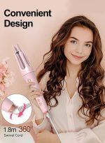 بيستيس  مكواة تجعيد شعر أوتوماتيكية 3 في 1، عصا تجعيد دوارة مع أسطوانة بديلة بثلاثة مقاسات: 19 مم، 25 مم، 32 مم، مكواة تجعيد شعر بجهد مزدوج، 8 سرعات، تسخين سريع. - Image 5