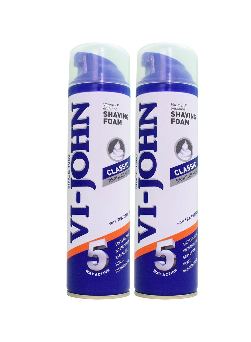 84361949-a199-4ba6-bfa4-32f6233a53d9.jpg vi john رغوة حلاقة في-جون كلاسيك 200 مل × 2 عبوة قيمة - الصورة 1