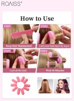 رويس 56 قطعة من لفافات الشعر بالإسفنج الناعمة لتجعيد الشعر أثناء النوم بأحجام متنوعة، أداة تجعيد الشعر المرنة مع مشط ذيل مدبب ومشط مزدوج الأطراف لتصفيف الشعر بنفسك - Image 3