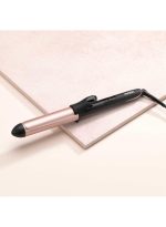 بيبي ليس مكواة تجعيد الشعر من بيبيليس اسطوانة تجعيد بقطر 32 مم مع مدى واسع للغاية، تسخين فائق السرعة مع LED و 6 إعدادات حرارة من 160°C إلى 210°C وكابل دوار سيراميك بطول 2.5 متر بتصميم روز كوارتز| الموديل: C452SDE أسود/ وردي - Image 3