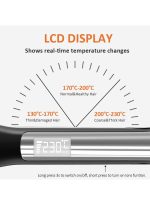 ⁦فازين فرد الشعر،  مسطحة من التيتانيوم سريعة التسخين مع أيونات سالبة لشعر ناعم، شعر عريضة عائمة 2 في 1 ثلاثية الأبعاد لجميع أنواع الشعر، جهد مزدوج و11 مستوى قابل للتعديل⁩ - الصورة ⁦7⁩