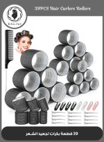 خاجول 39 قطعة من بكرات تجعيد الشعر مع مشابك، بكرة شعر سوداء مع ، بكرة شعر جامبو مع 12 قطعة مشابك على شكل منقار البطة للشعر الطويل والمتوسط والقصير الكثيف الكثيف