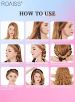 رويس أداة تجعيد الشعر بدون حرارة من الساتان، حلقة تجعيد الشعر بدون حرارة مكونة من 8 قطع مع أشرطة للشعر ومشابك وحزام غسيل الوجه ومشط وأدوات تجعيد الشعر للنساء ذوات الشعر الطويل، مجموعة أدوات تصفيف الشعر - Image 4