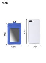 ⁦رويس حافظة محفظة جلدية لحمل بطاقات الهوية للجنسين مع حبل / حزام إضافي بكرة شارة قابلة للسحب وفتحة 3 بطاقات للعمل / المدرسة أزرق ملكي⁩ - الصورة ⁦3⁩