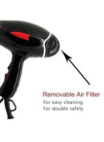 ⁦سوناشي مجفف شعر احترافي بقوة 2000 وات SHD-3009 أسود أسود⁩ - الصورة ⁦7⁩