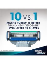 ⁦مقبض شفرة الحلاقة ماك 3 مع شفرتين أسود/فضي⁩ - الصورة ⁦3⁩