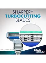 ⁦مقبض شفرة الحلاقة ماك 3 مع شفرتين أسود/فضي⁩ - الصورة ⁦4⁩