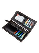 ⁦محفظة طويلة مصممة من الجلد للأعمال بني⁩ - الصورة ⁦2⁩