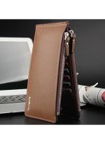 ⁦بايلليري محفظة رفيعة من جلد البولي يوريثان ثنائية الطي ذهبي⁩ - الصورة ⁦3⁩