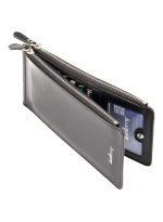 ⁦بايلليري محفظة رفيعة من جلد البولي يوريثان ثنائية الطي أسود⁩ - الصورة ⁦2⁩